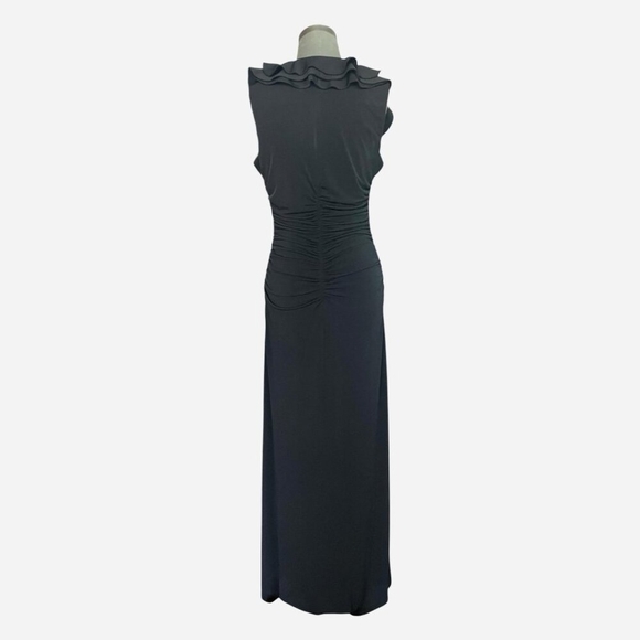Laundry by Shelli Segal Black Ruffled Sleeve Maxi Dress Women's Gown Size 12 - Picture 5 of 7